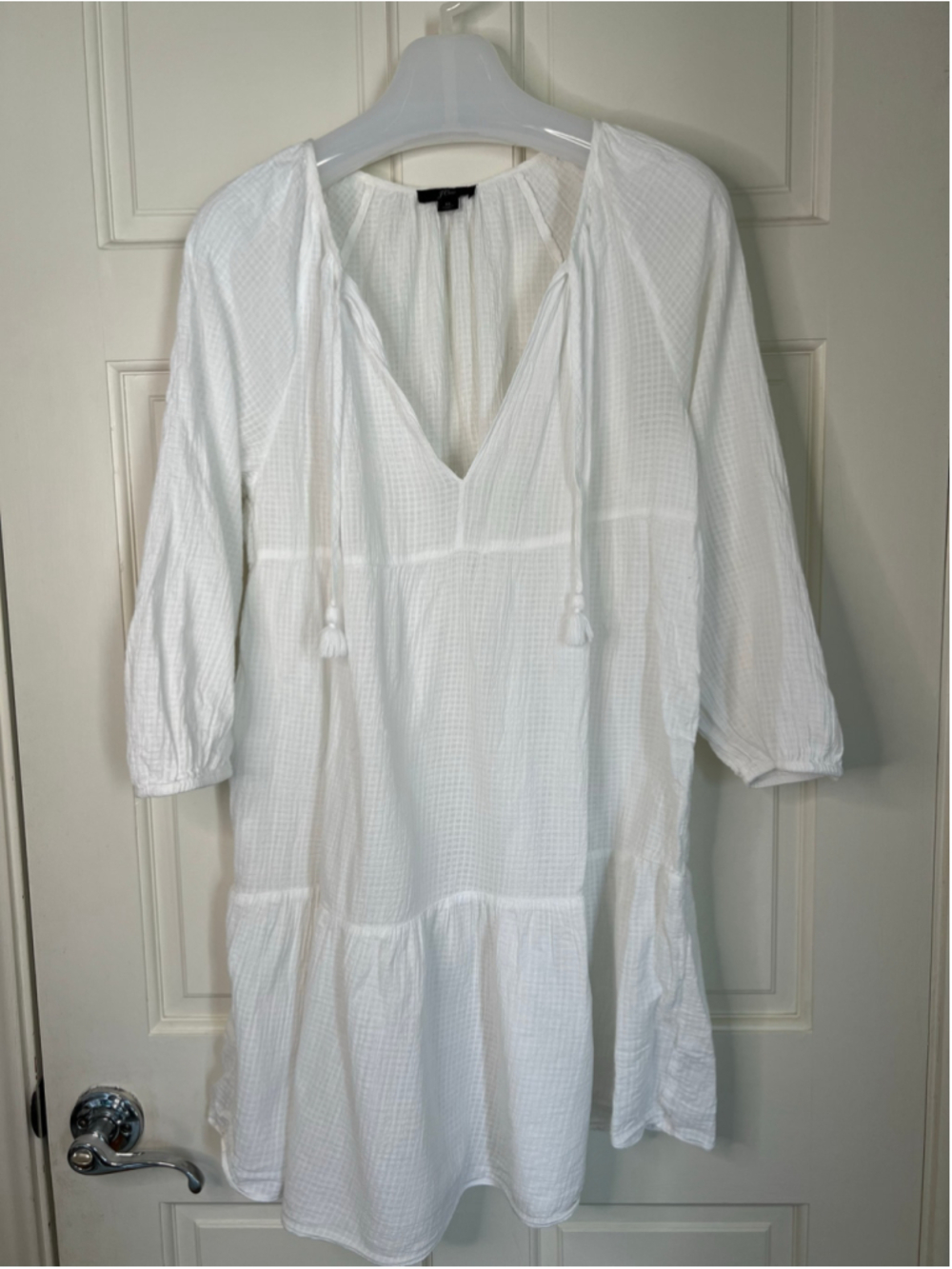 J. Crew Swim Cover up Dress Tiered White Women’s XL